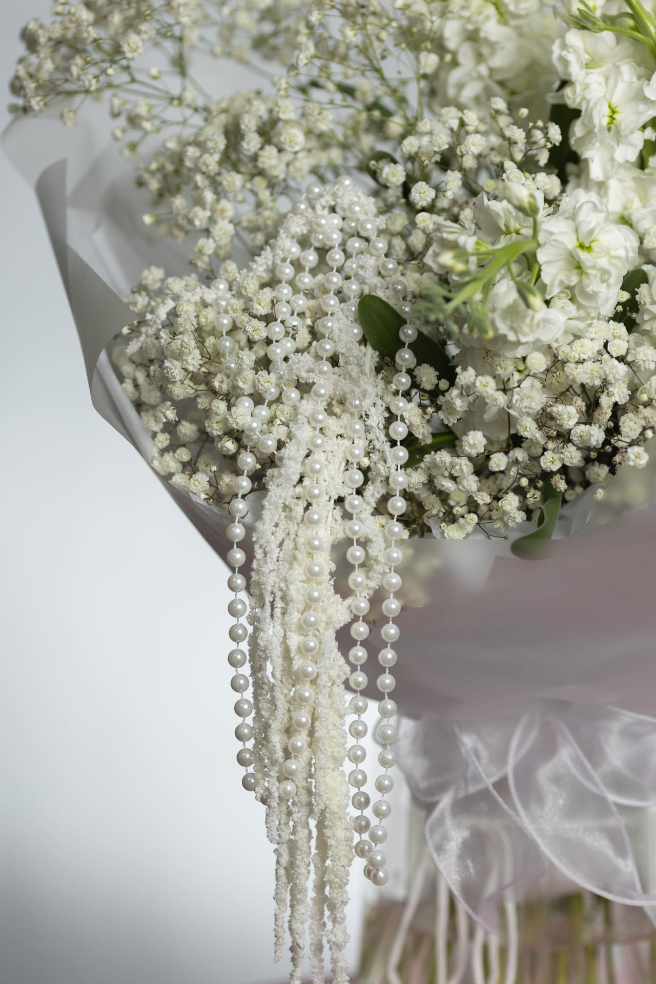 Дуо букет маттиола и гипсофила