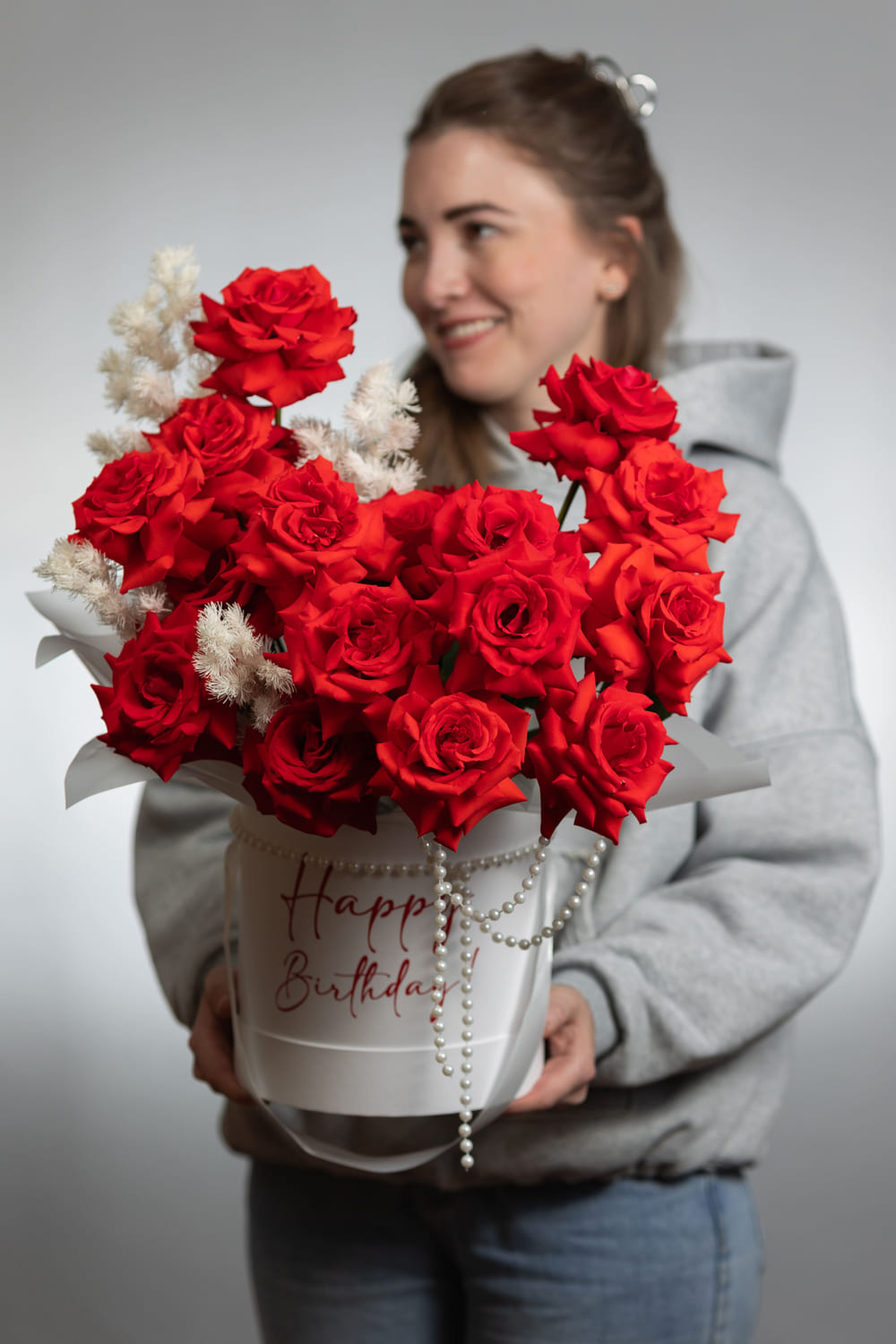 Шляпная коробка с розами