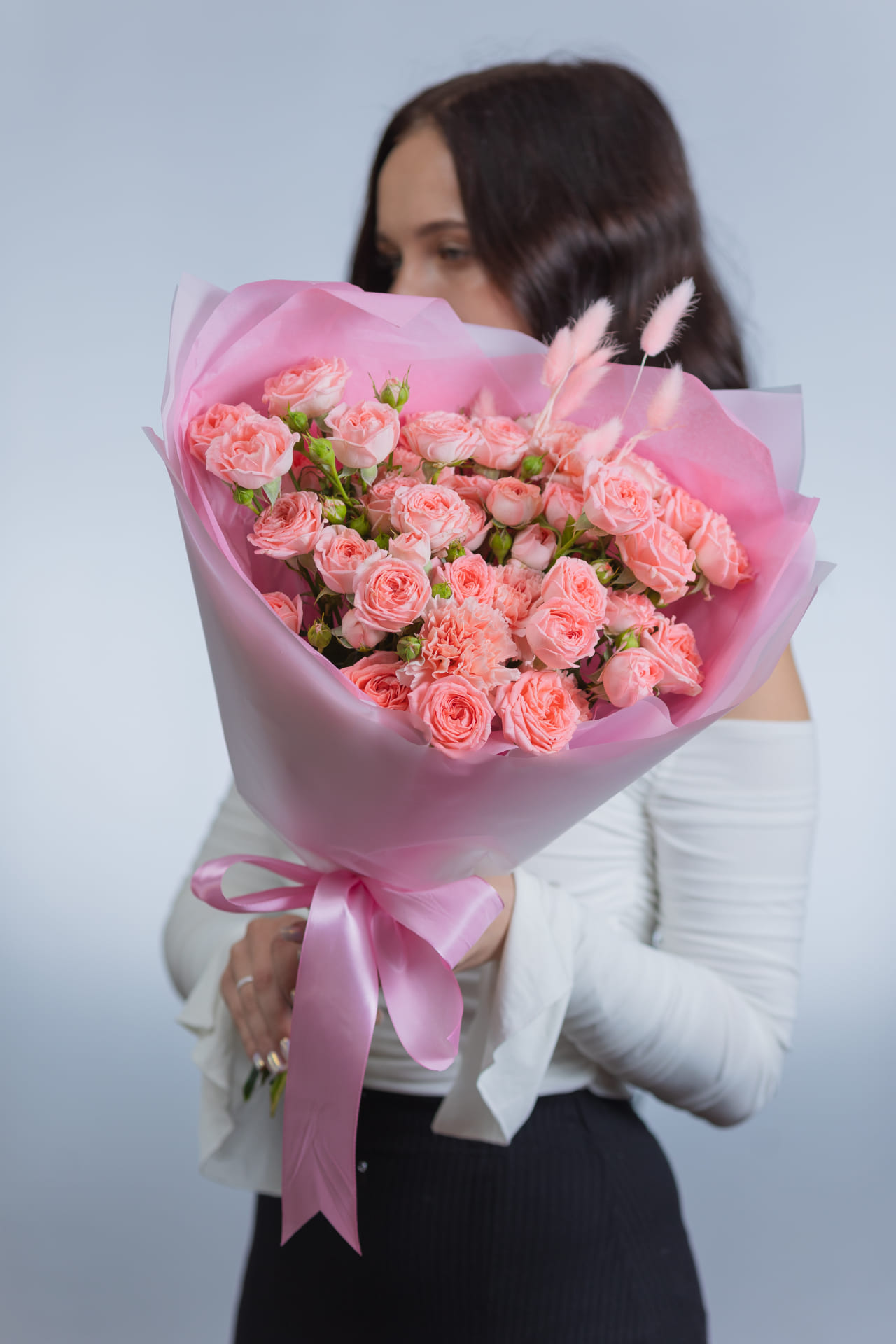 Монобукет из кустовой розы