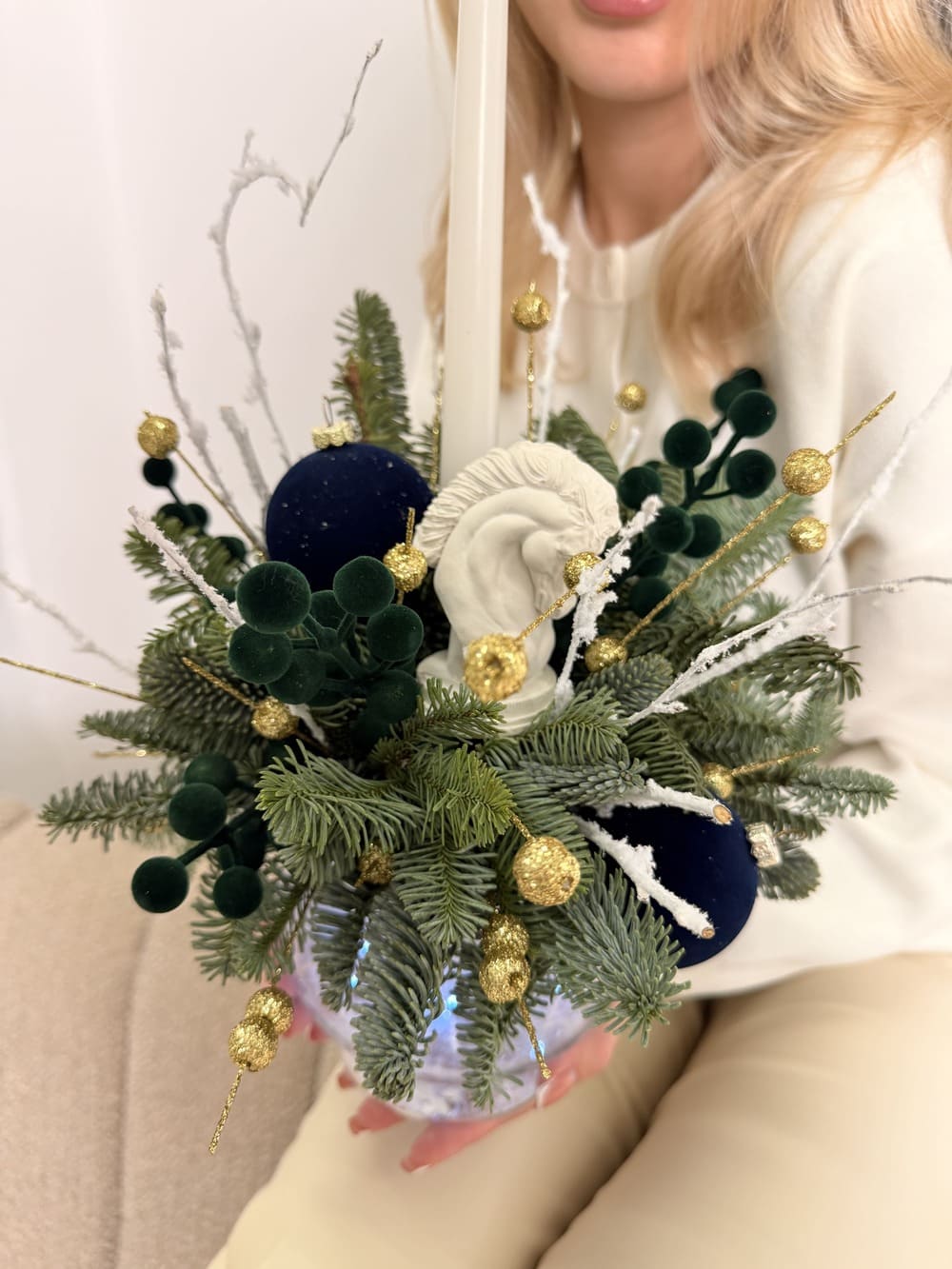 Новогодняя композиция со свечами